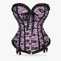Luna Rune 34 Boned Overlay-Lace Structured Corset