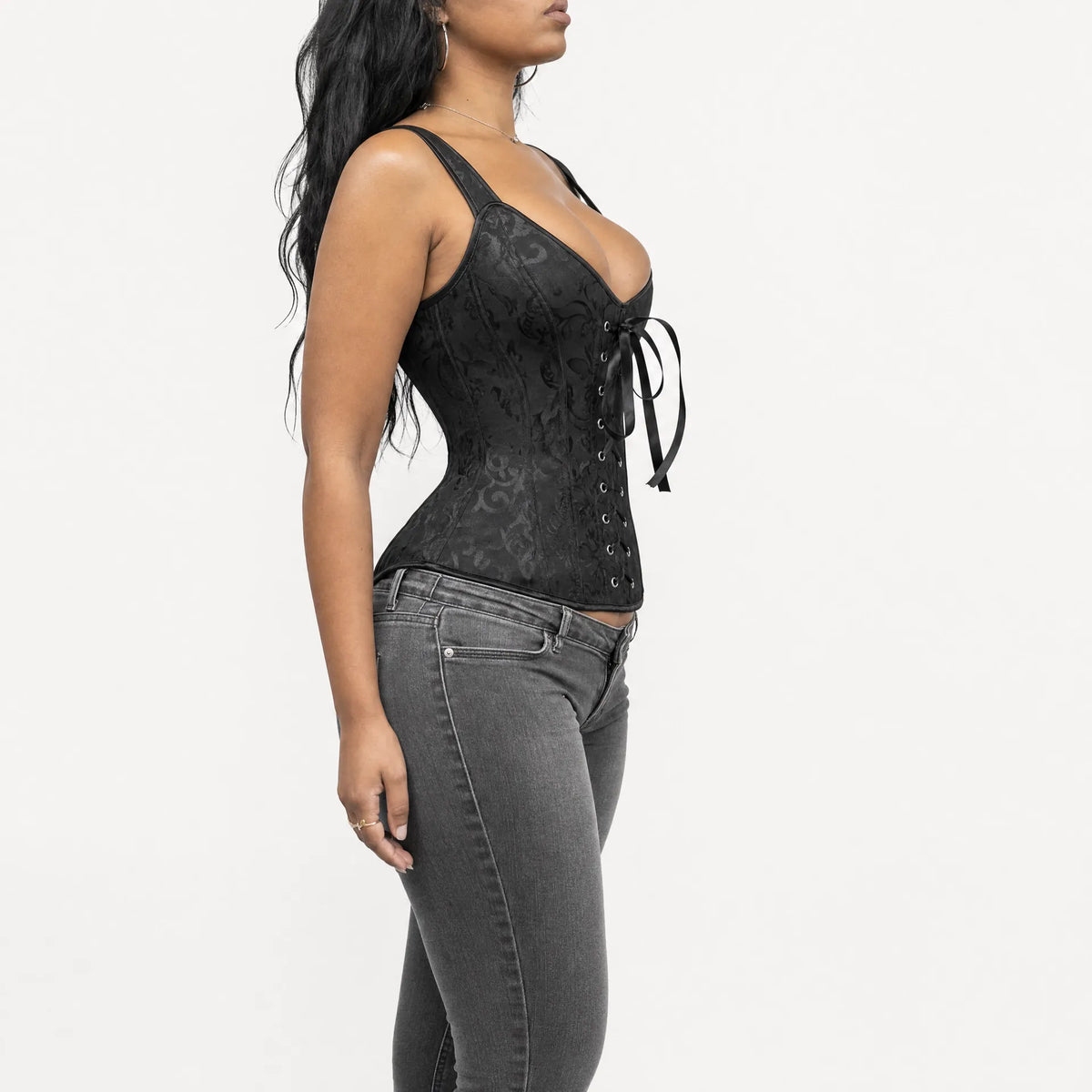 Luna Rune Strapped Sweetheart Boned Lace-Up Corset