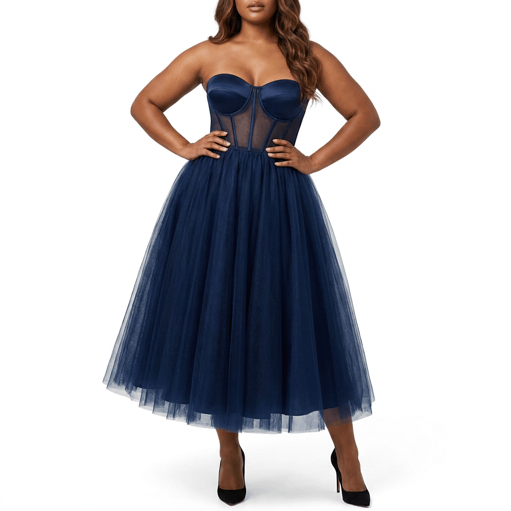 Luna Rune Boned Lace-Up Structured Corset Dress