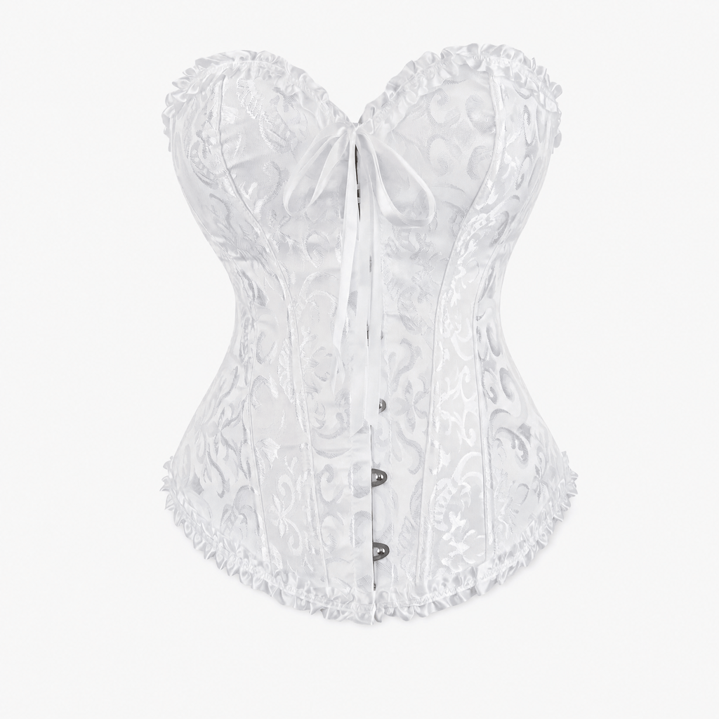 Luna Rune 32 Ruffle-Trim Hook-Eye Bridal Corset