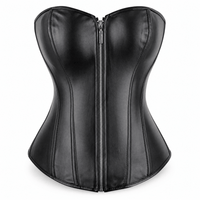Luna Rune 34 Boned Front-Zip Leather Corset