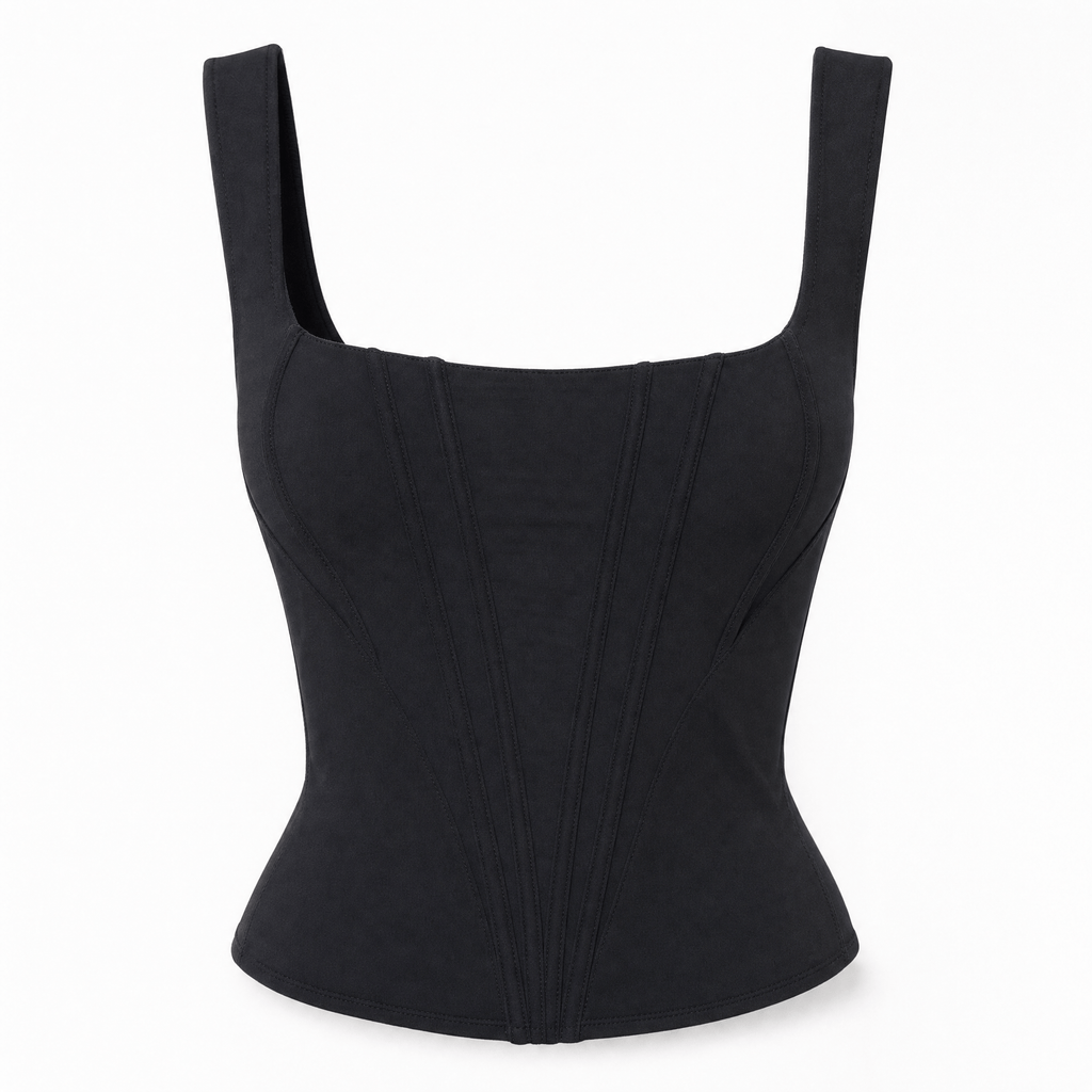 Luna Rune 34 Strapped Boned Square-Neck Corset