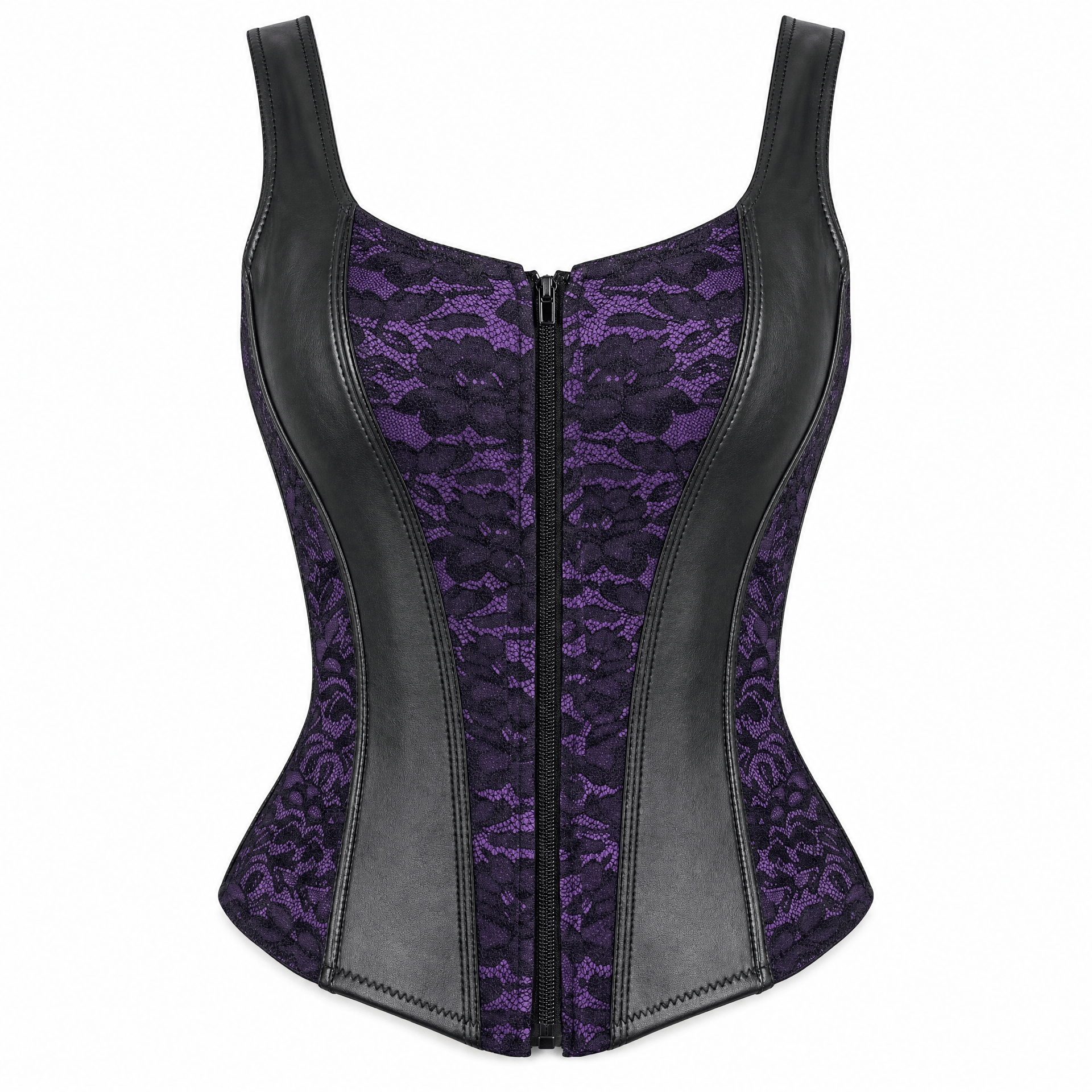 Luna Rune 34 Zipped-Front Strapped Boned Corset