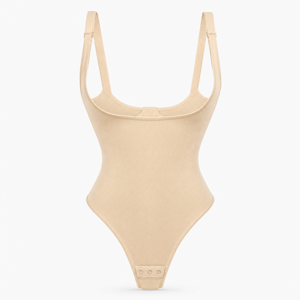 Luna Rune Beige / M Firm-Control Thong-Back Bodysuit