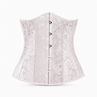 Luna Rune Beige / S Boned Front-Busk Hook-Eye Corset