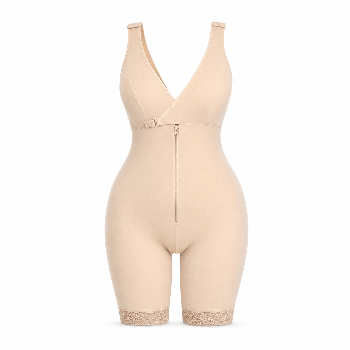 Luna Rune Beige / S Deep-V Hook-Eye Shaping Bodysuit