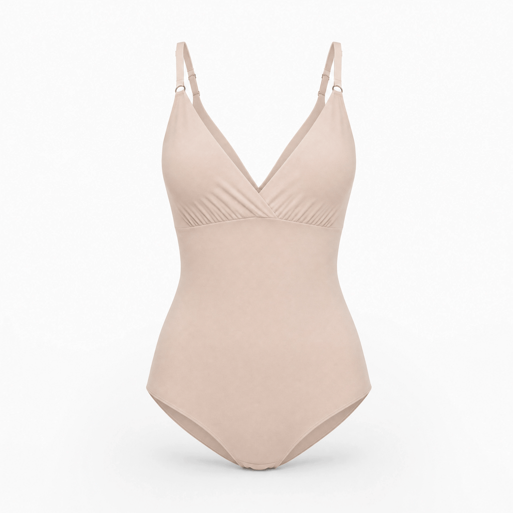 Luna Rune Beige / S High-Waist V-Neck Shaping Bodysuit