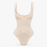 Luna Rune Beige / S Shaping-Panel Hook-Eye Bodysuit