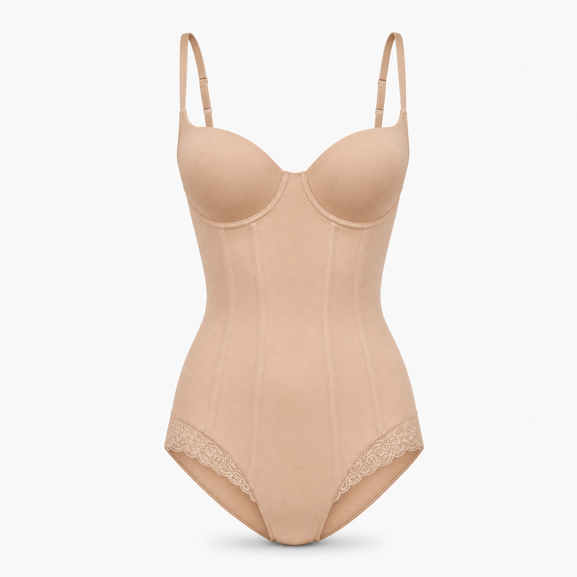 Luna Rune Beige / S Underwired Lace-Detail Bodysuit