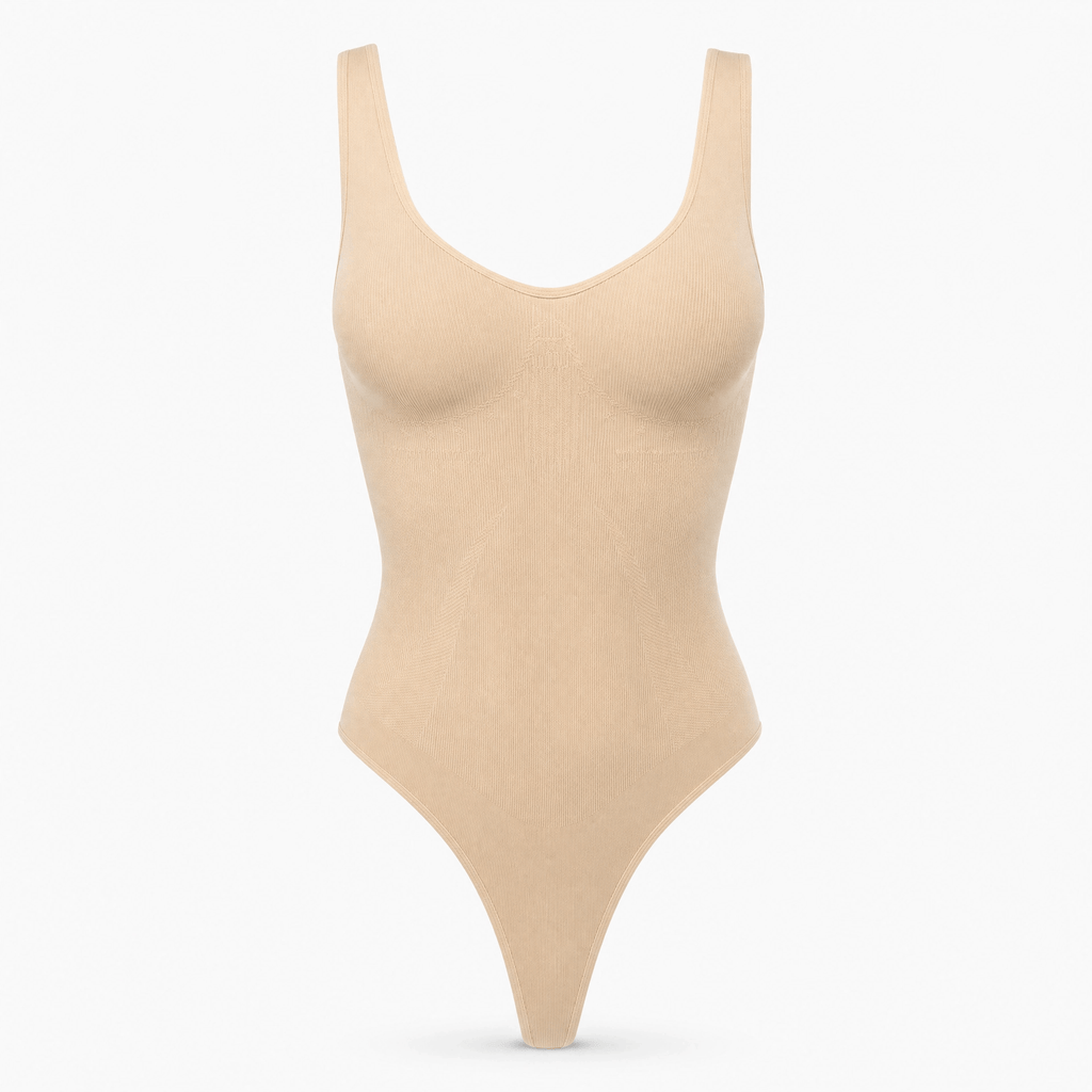 Luna Rune Beige / XS Tummy-Control Criss-Cross Bodysuit