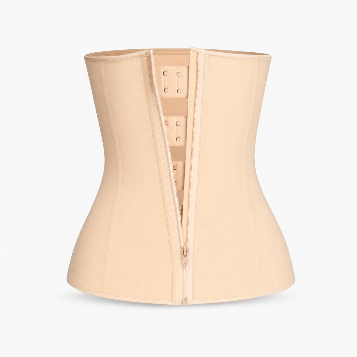 Luna Rune Beige / XS Zip-Up Hook-Eye Boned Corset