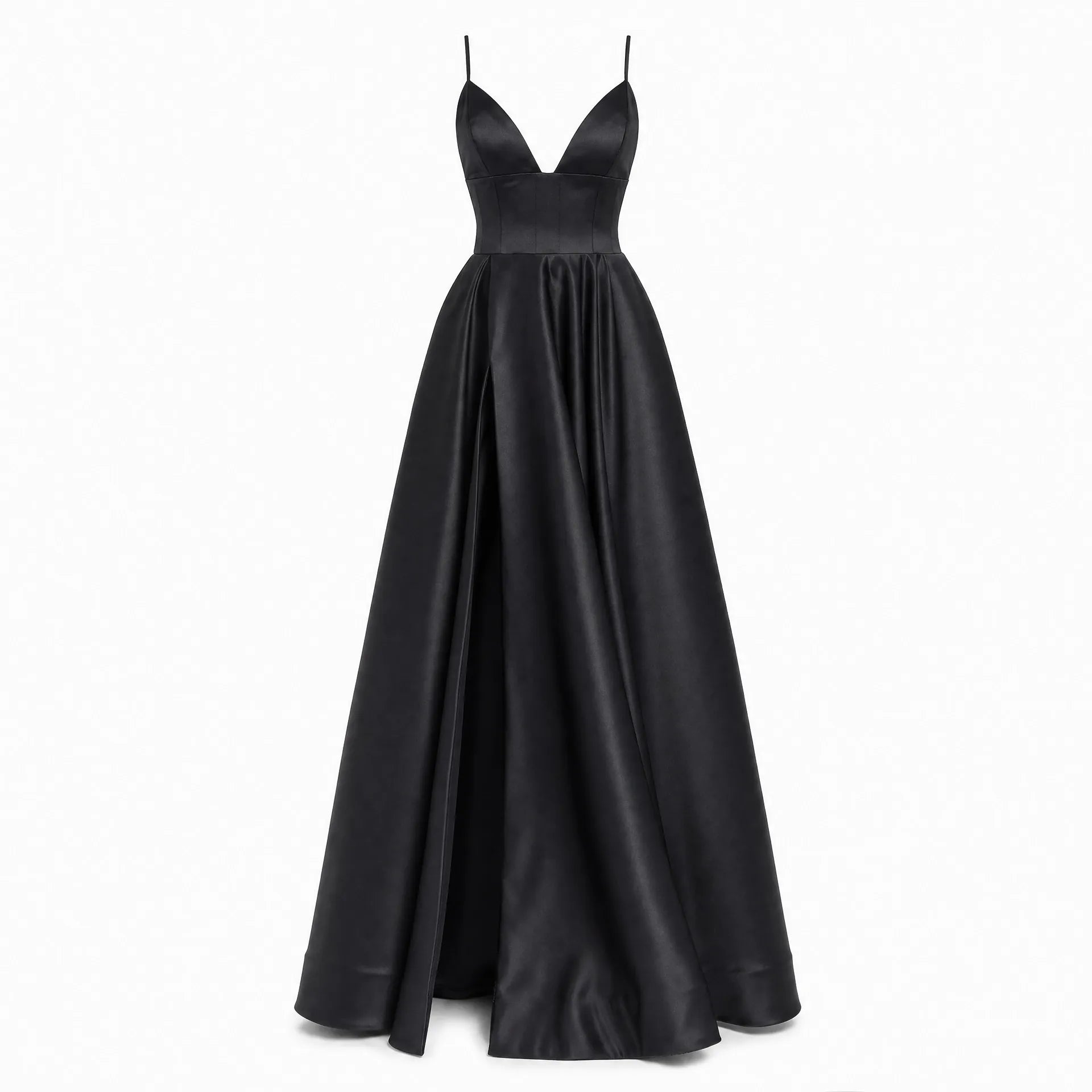 Luna Rune Black / 32 Boned Ruched Wedding Corset Dress