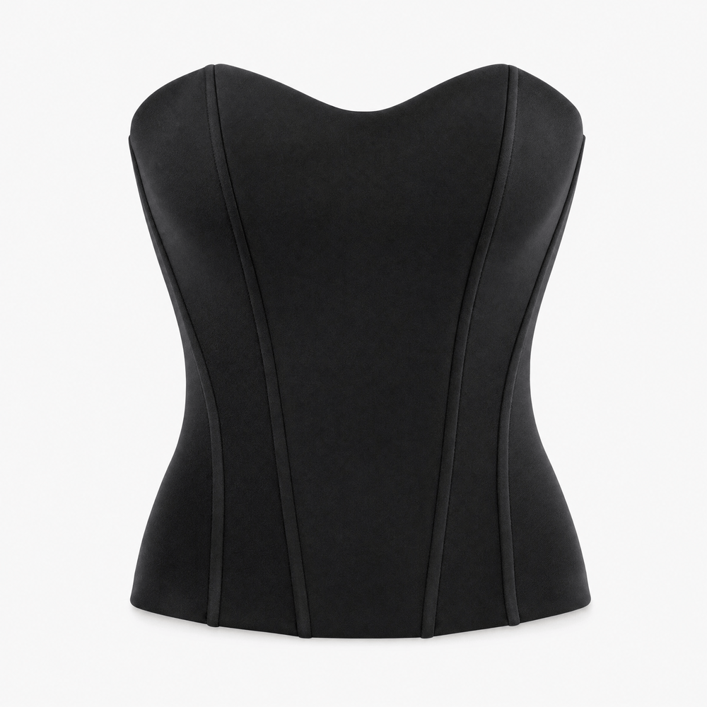 Luna Rune Black / S Boned Lace-Up Waist-Training Corset