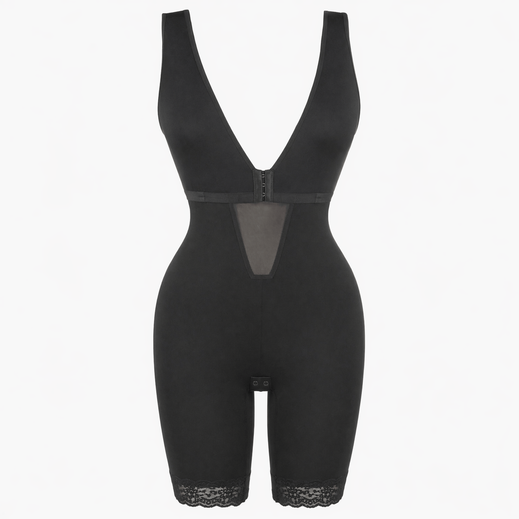 Luna Rune Black / S Deep-V Hook-Eye Shaping Bodysuit