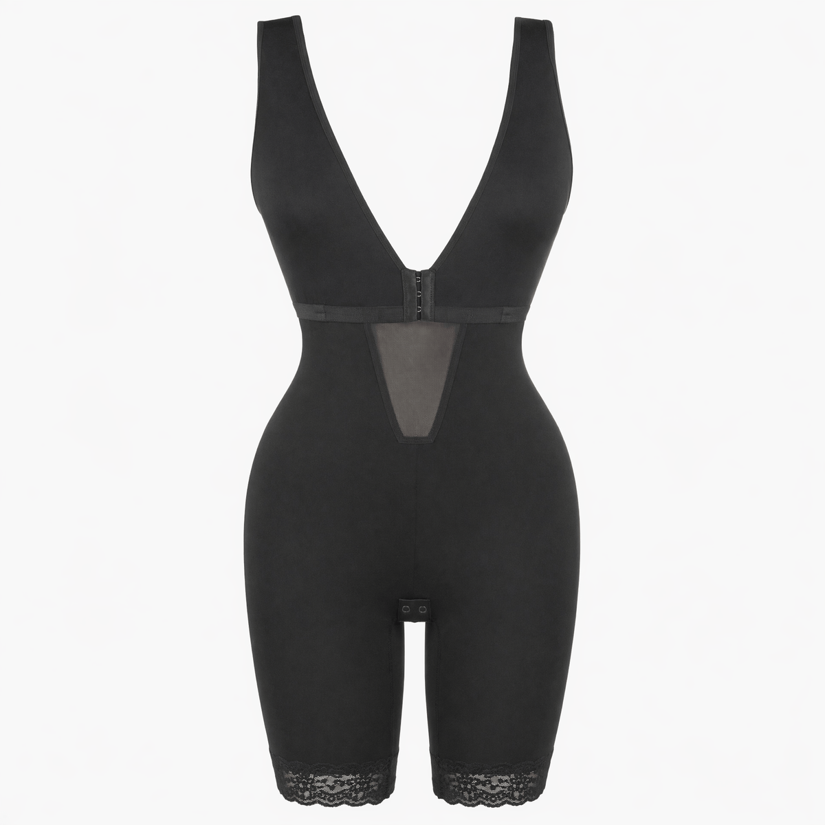 Luna Rune Black / S Deep-V Hook-Eye Shaping Bodysuit