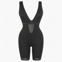 Luna Rune Black / S Deep-V Hook-Eye Shaping Bodysuit