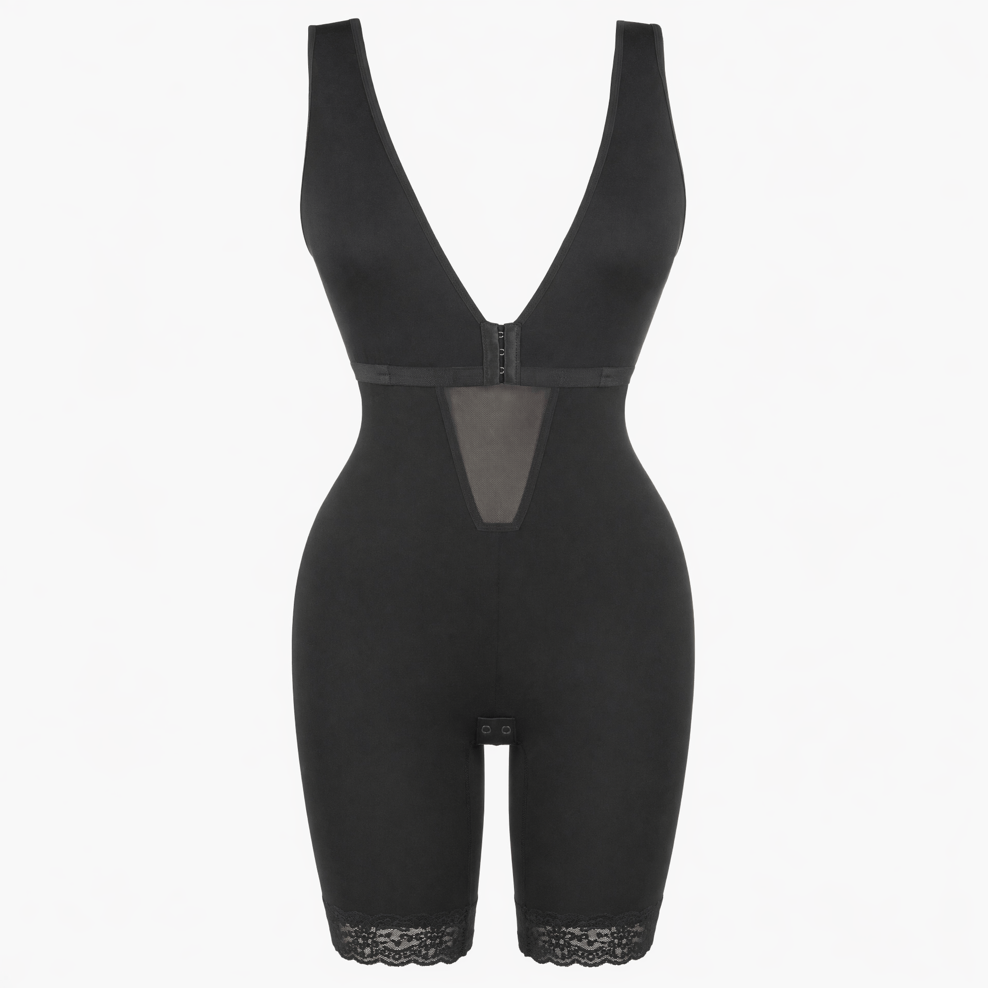 Luna Rune Black / S Deep-V Hook-Eye Shaping Bodysuit
