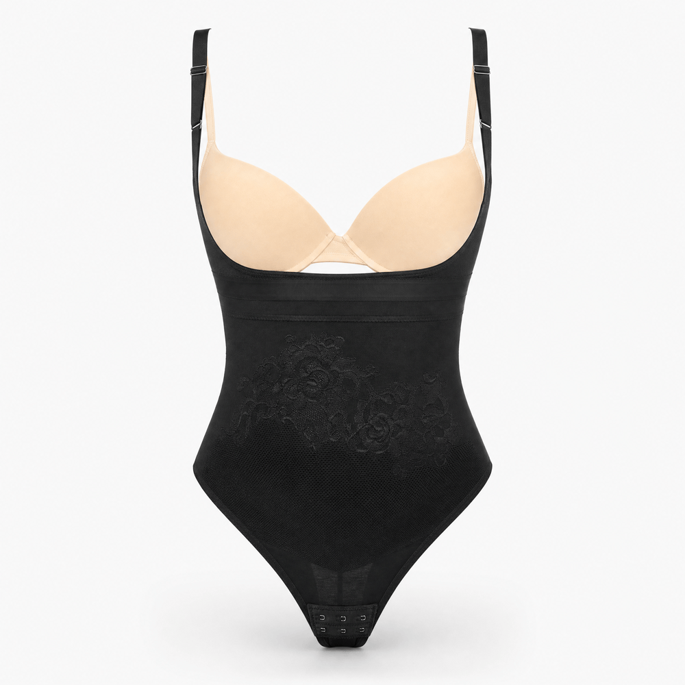 Luna Rune Black / S Firm-Control Thong-Back Bodysuit