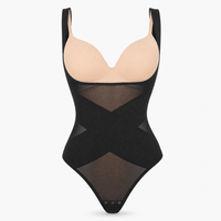 Luna Rune Black / S Shaping-Panel Hook-Eye Bodysuit