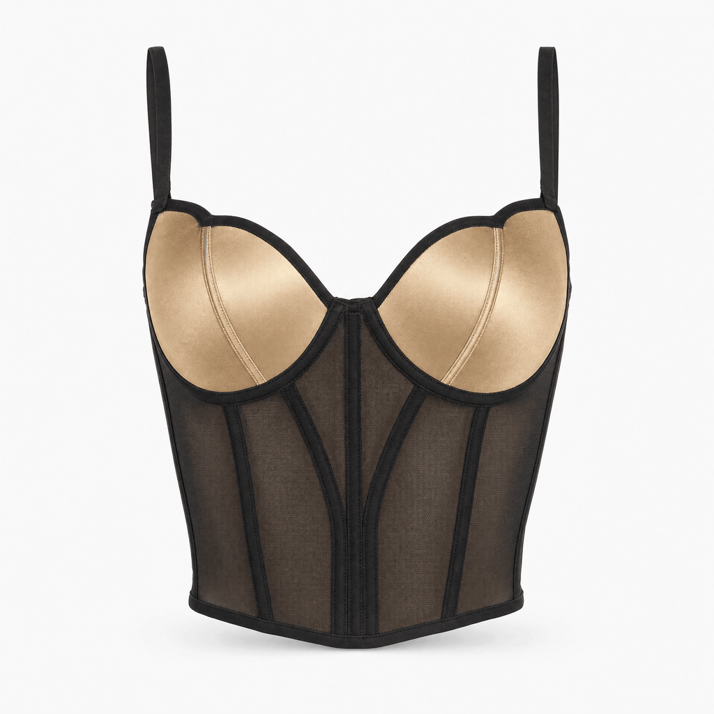 Luna Rune Black / S Structured Panel Lace-Up Corset