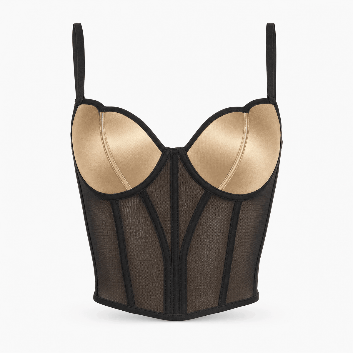Luna Rune Black / S Structured Panel Lace-Up Corset