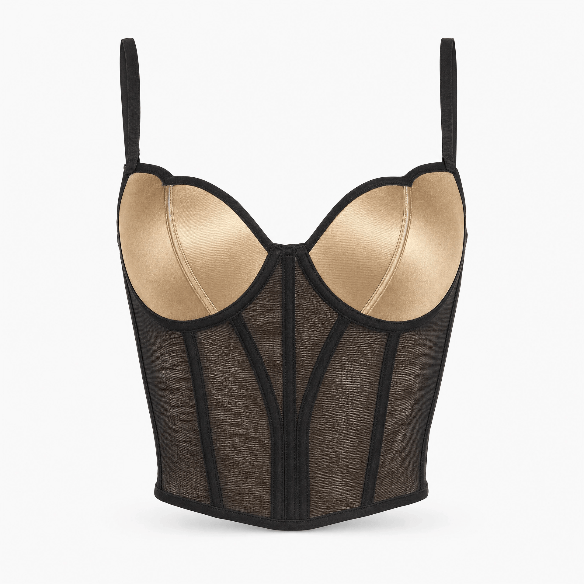 Luna Rune Black / S Structured Panel Lace-Up Corset