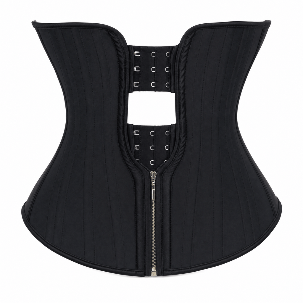 Luna Rune Black / XS Zip-Up Hook-Eye Boned Corset
