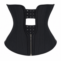 Luna Rune Black / XS Zip-Up Hook-Eye Boned Corset