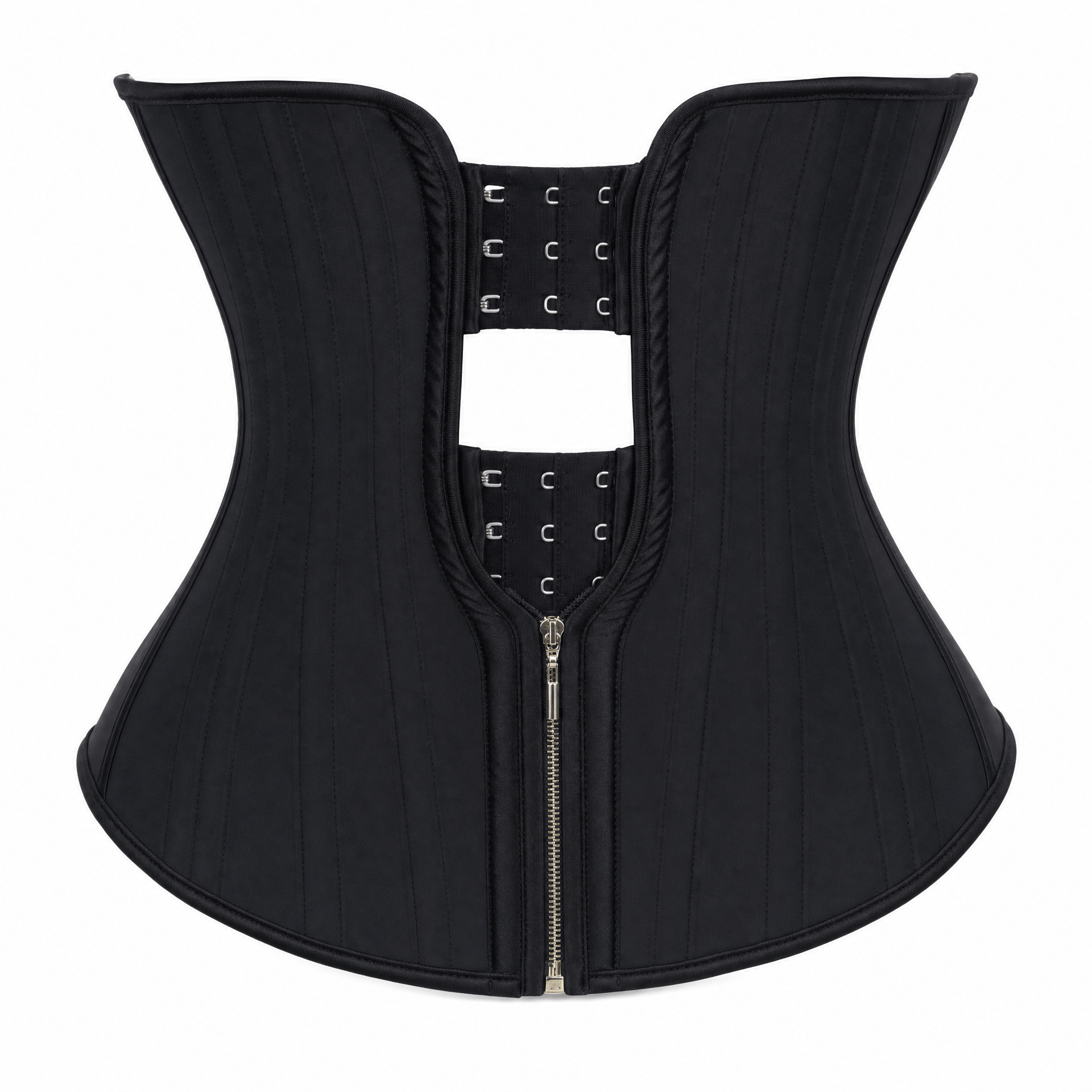 Luna Rune Black / XS Zip-Up Hook-Eye Boned Corset