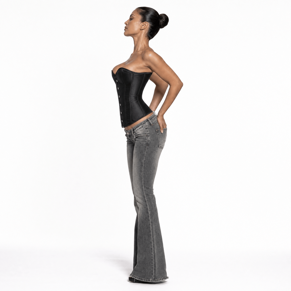 Luna Rune Boned Front-Closure Hook-Eye Corset