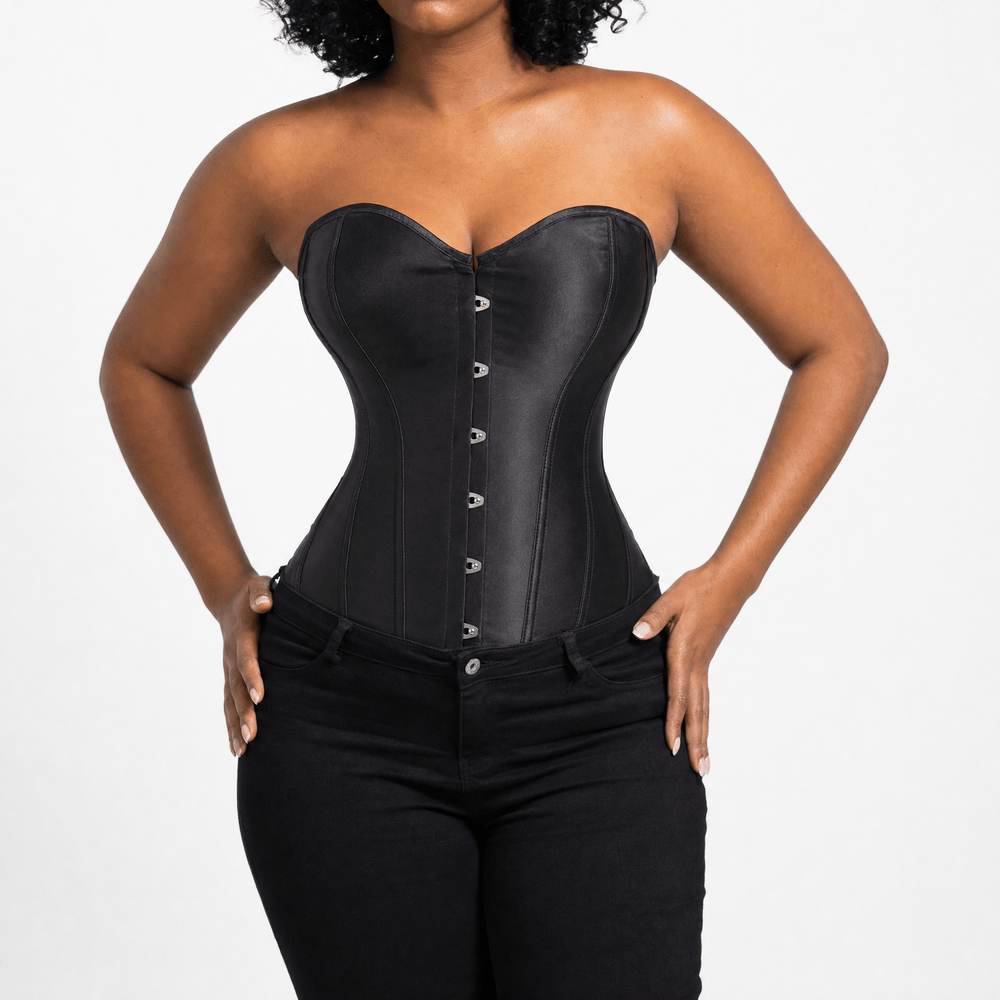 Luna Rune Boned Front-Closure Hook-Eye Corset
