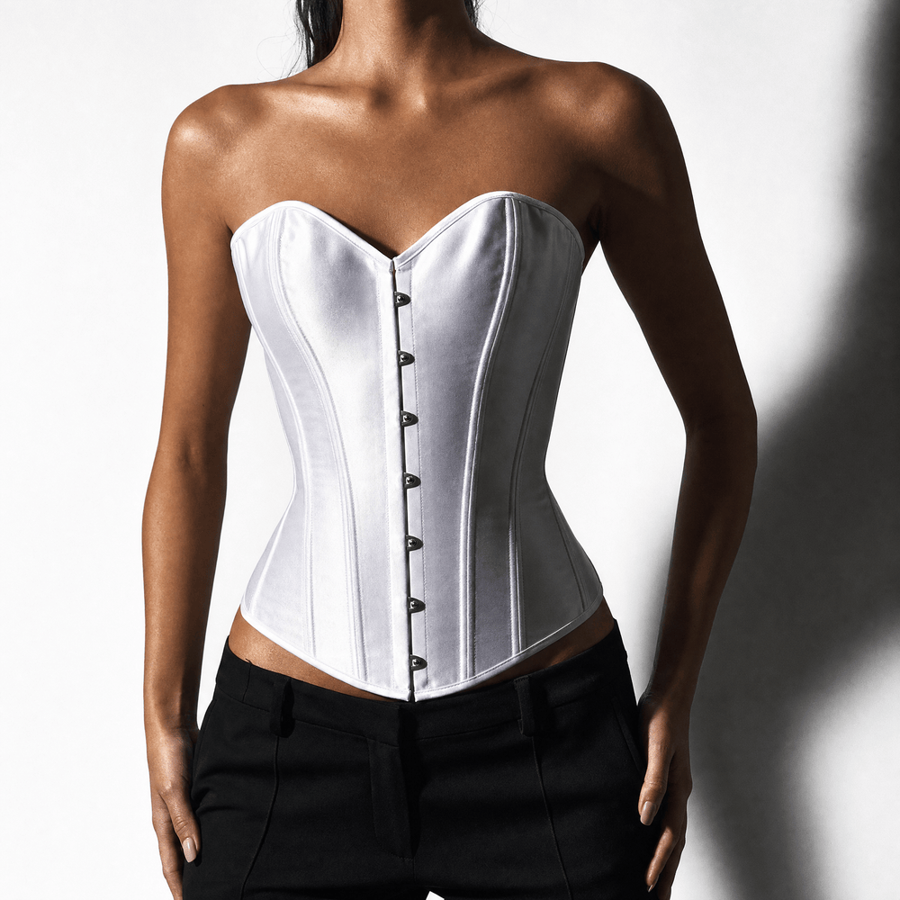 Luna Rune Boned Hook-Eye Front-Closure Corset