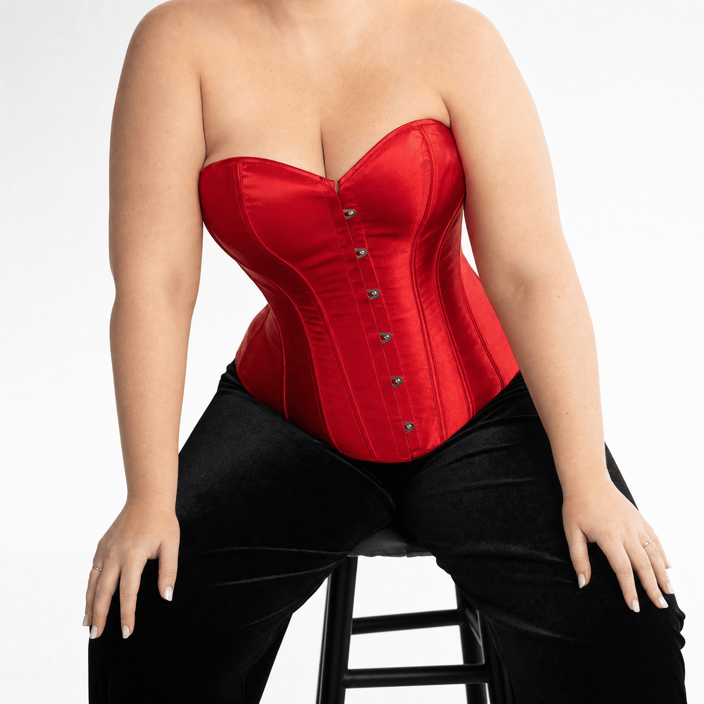 Luna Rune Boned Hook-Eye Plunge Lace-Up Corset