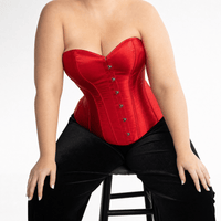 Luna Rune Boned Hook-Eye Plunge Lace-Up Corset