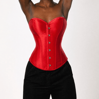 Luna Rune Boned Hook-Eye Plunge Lace-Up Corset
