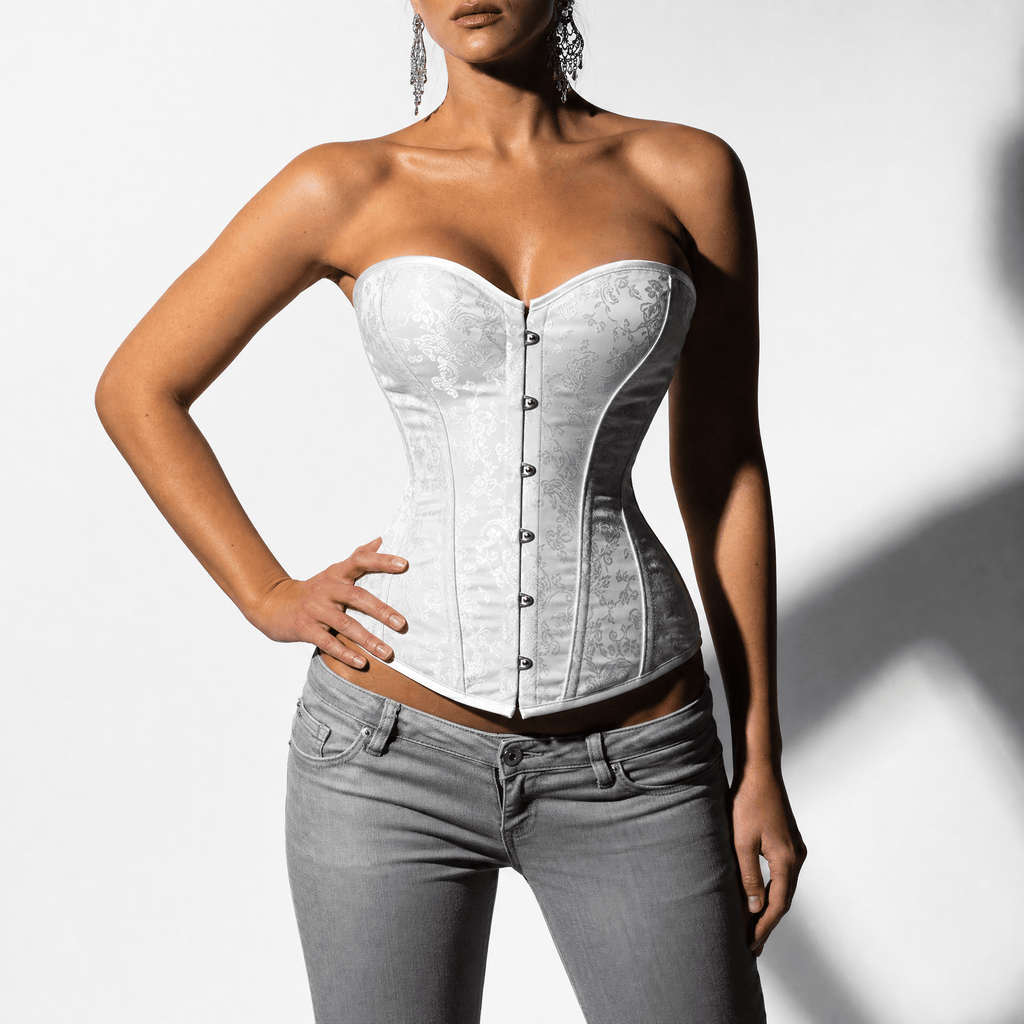 Luna Rune Boned Lace-Up Front Hook-Eye Corset