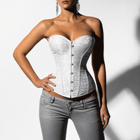 Luna Rune Boned Lace-Up Front Hook-Eye Corset