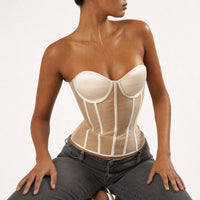 Luna Rune Boned Lace-Up Hook-Eye Corset