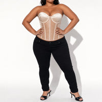 Luna Rune Boned Lace-Up Hook-Eye Corset