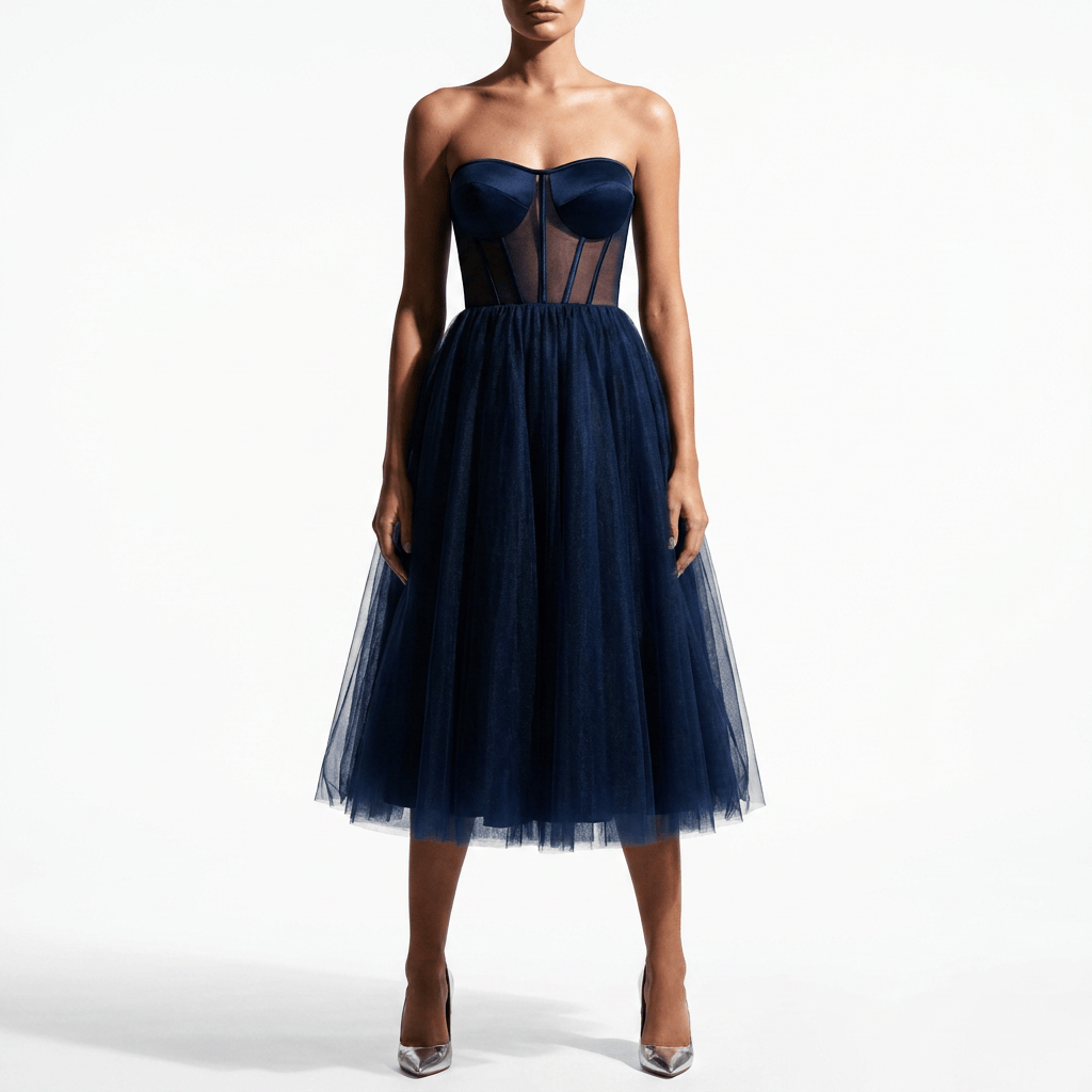 Luna Rune Boned Lace-Up Structured Corset Dress