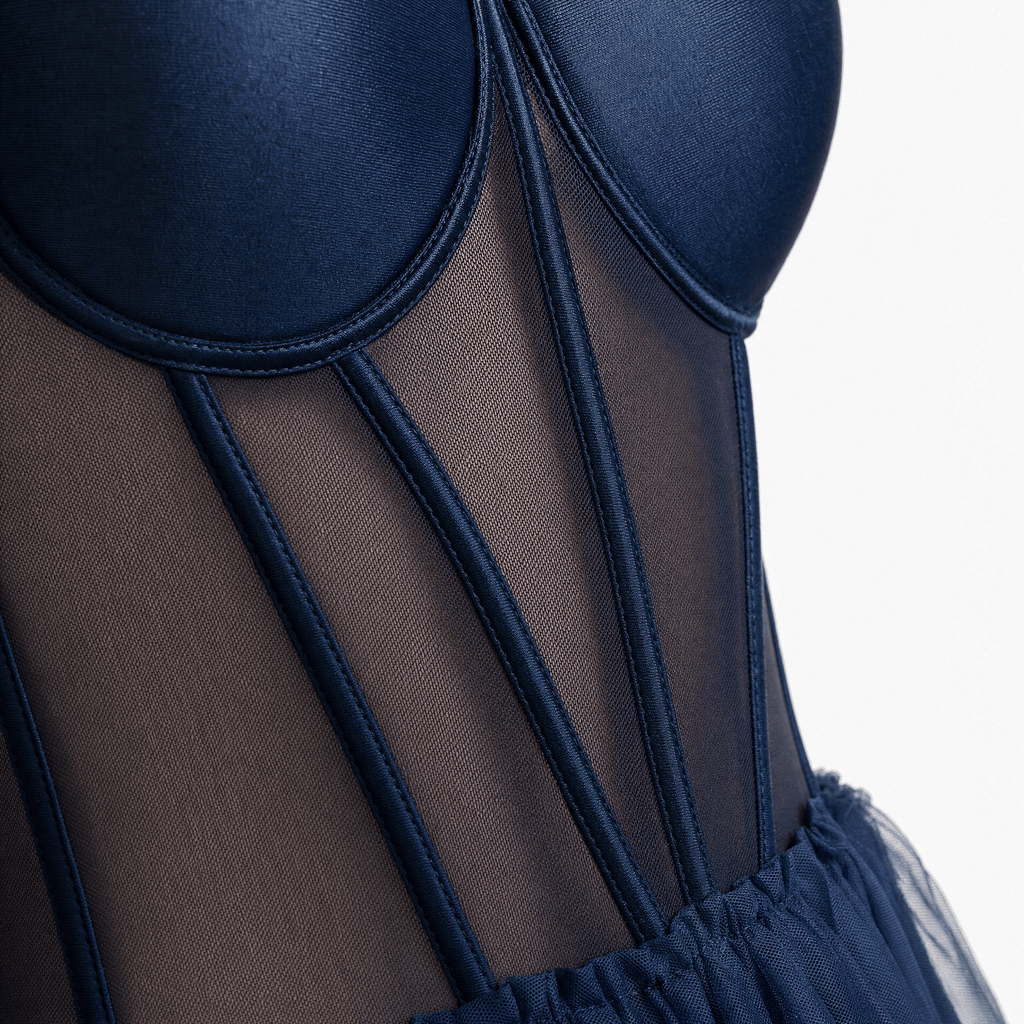 Luna Rune Boned Lace-Up Structured Corset Dress