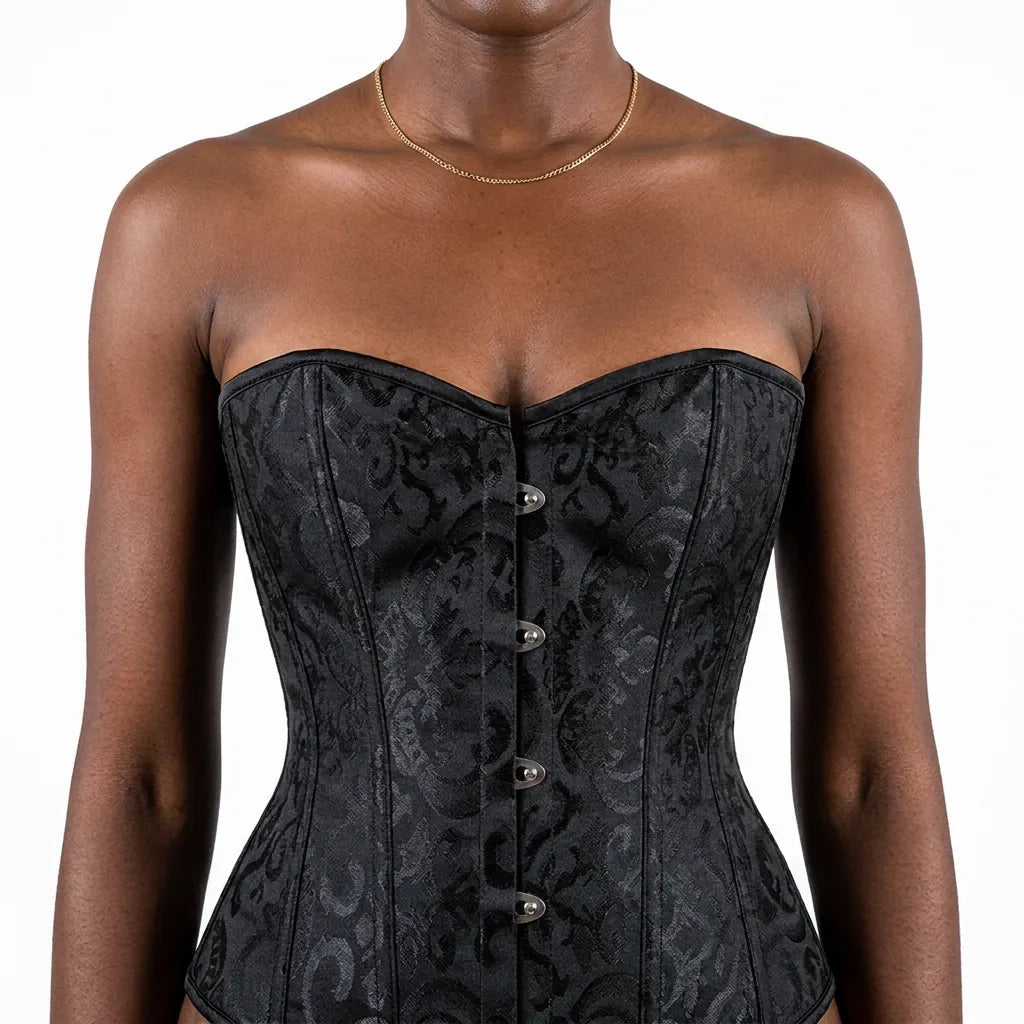 Luna Rune Boned Lace-Up Zip-Detail Corset