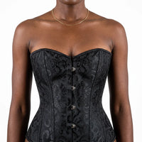 Luna Rune Boned Lace-Up Zip-Detail Corset