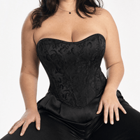 Luna Rune Boned Lace-Up Zip-Up Corset