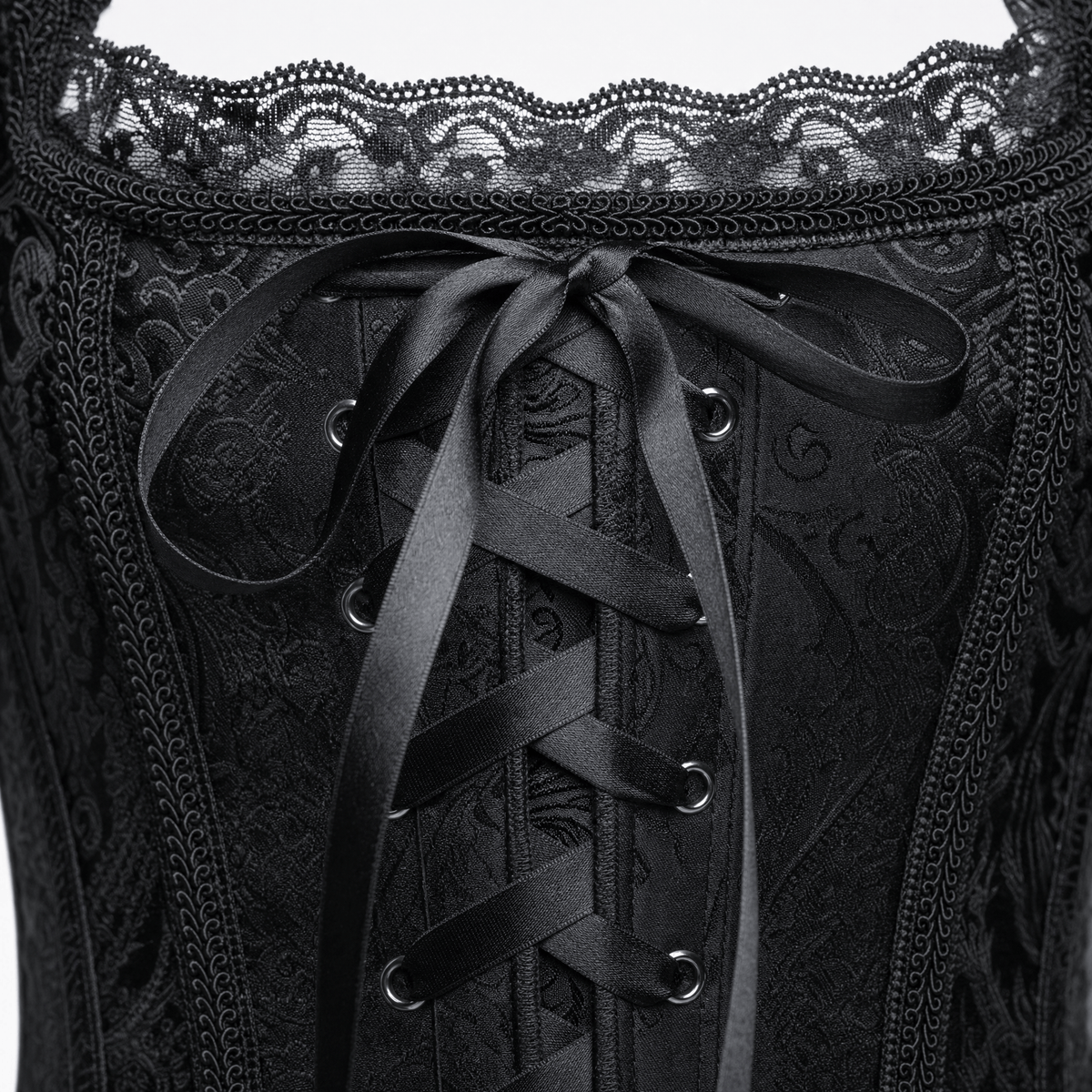 Luna Rune Boned Puff-Sleeve Lace-Up Corset
