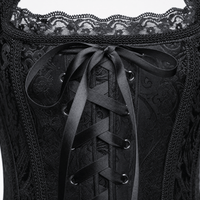 Luna Rune Boned Puff-Sleeve Lace-Up Corset