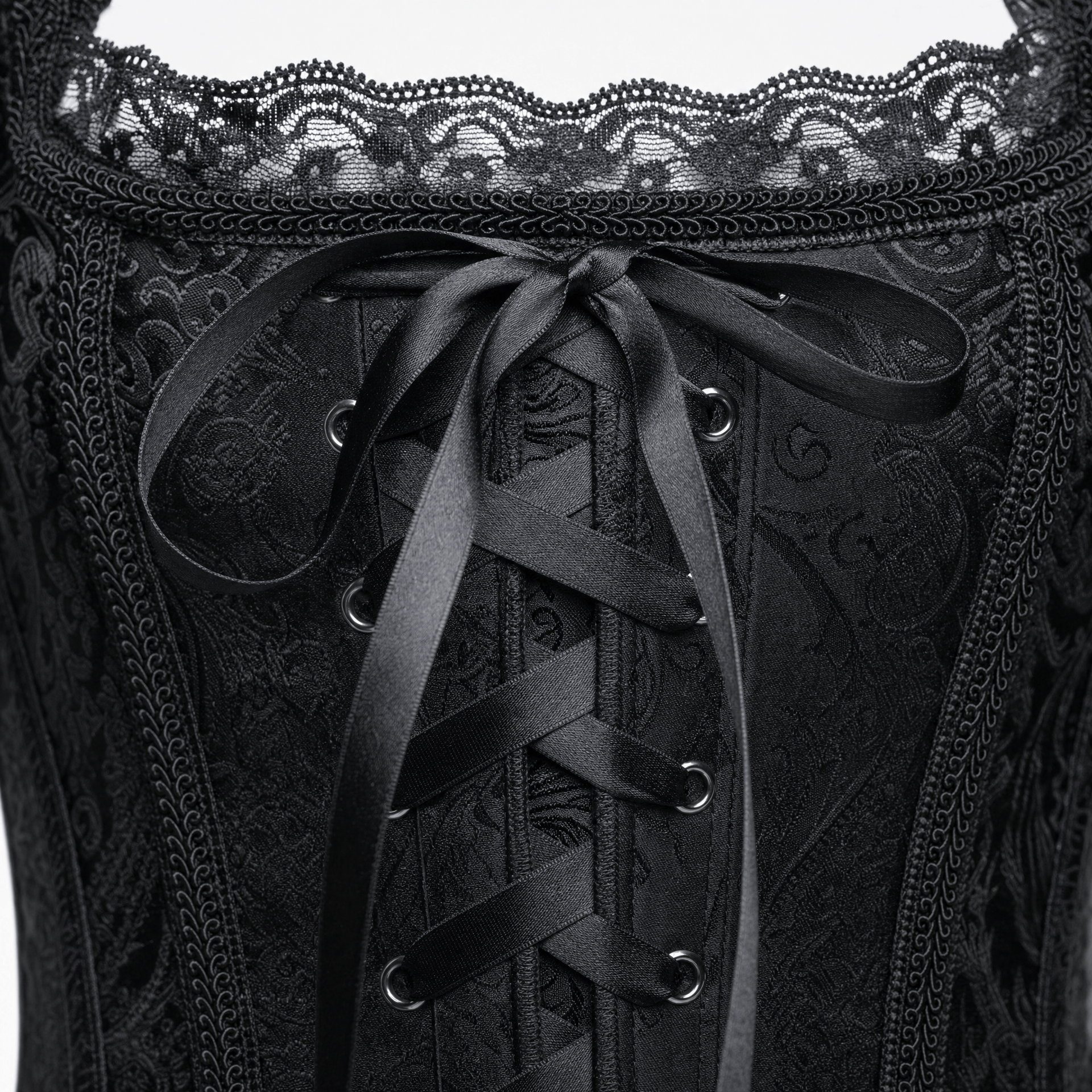 Luna Rune Boned Puff-Sleeve Lace-Up Corset