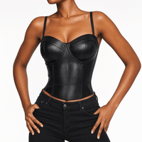 Luna Rune Boned Strappy Cupped Leather Corset