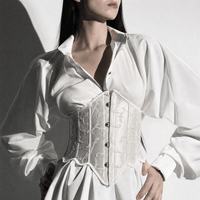 Luna Rune Embroidered Boned Lace-Up Corset Belt