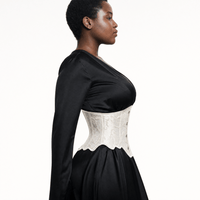 Luna Rune Embroidered Boned Lace-Up Corset Belt
